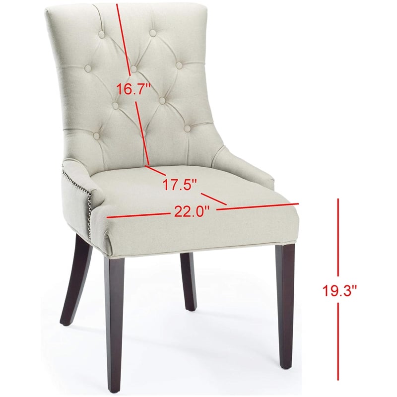 Safavieh Amanda Tufted Leather Chair in Ivory