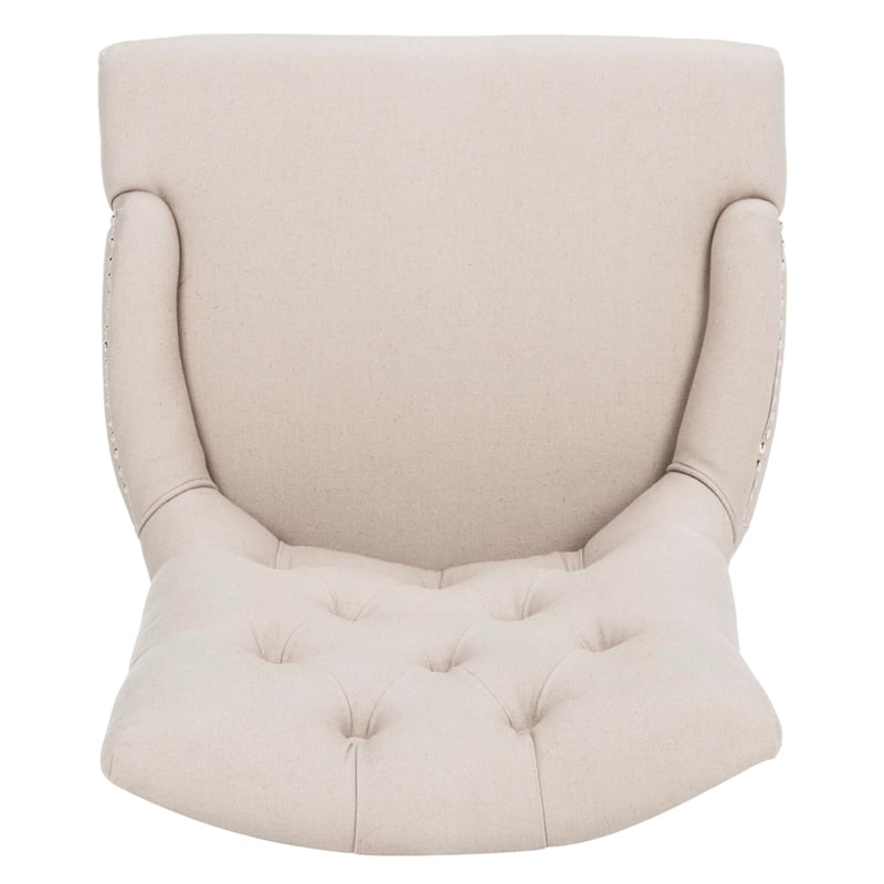 Safavieh Amanda Tufted Leather Chair in Ivory