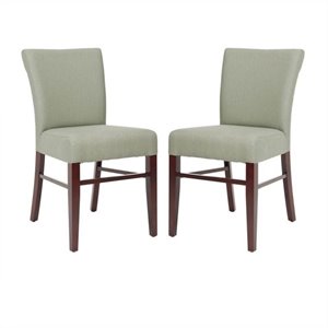 Safavieh Heidy Birch Dining Chair in Grey and Green (Set Of 2)