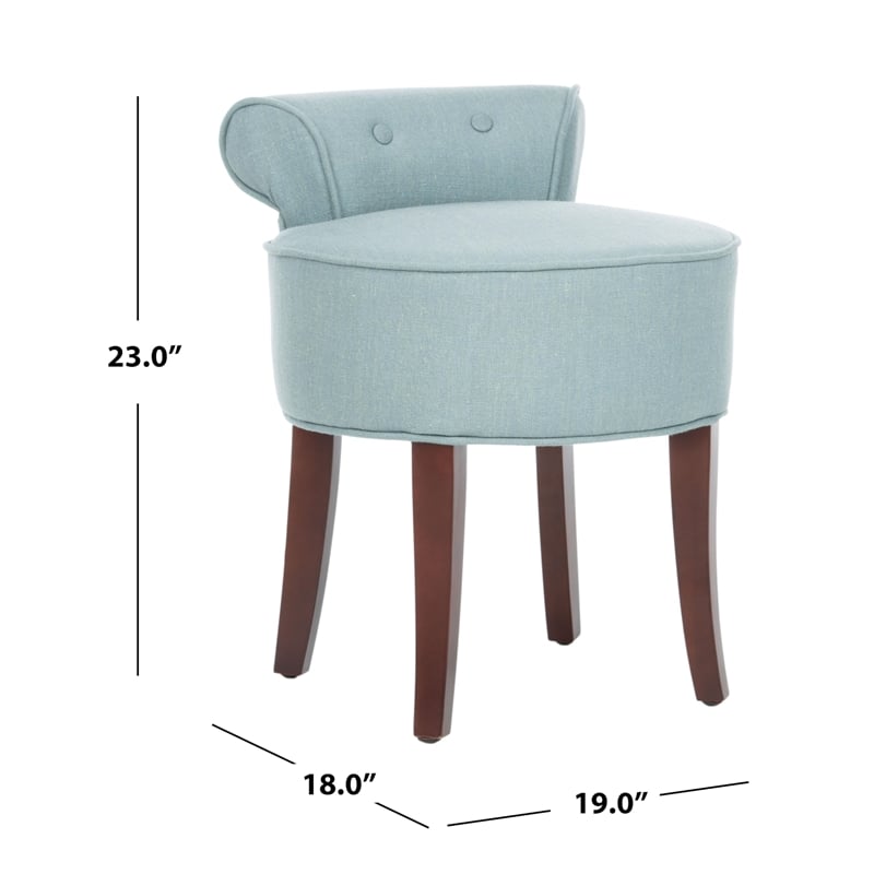 Safavieh Hannah Birch Wood Vanity Chair in Light Blue