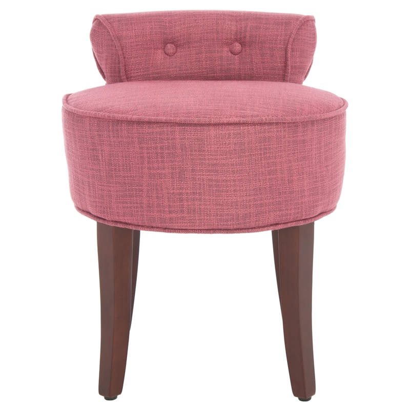 Safavieh Megan Birch Wood Vanity Stool in Pink