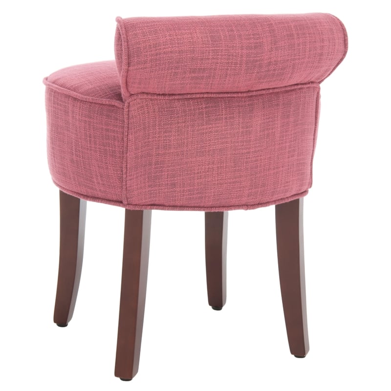 Safavieh Megan Birch Wood Vanity Stool in Pink