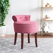 Safavieh Megan Birch Wood Vanity Stool in Pink