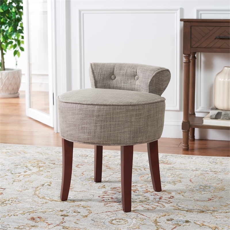Safavieh Georgia Wood Vanity Stool in Stone