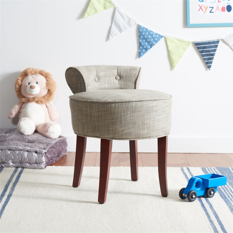 Safavieh Georgia Wood Vanity Stool in Stone