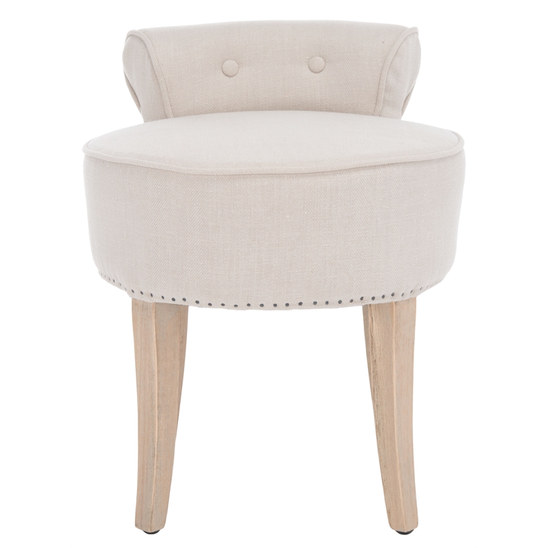 Safavieh Georgia Wood Vanity Stool in Beige