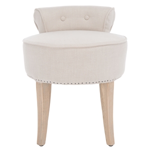 Safavieh Georgia Wood Vanity Stool in Beige