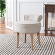 Safavieh Georgia Wood Vanity Stool in Beige