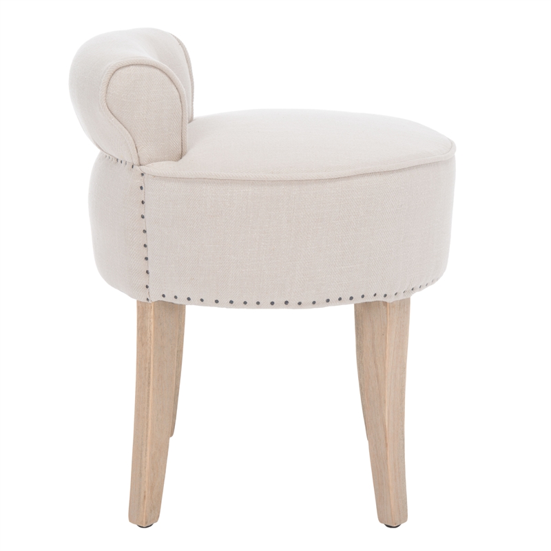 Safavieh Georgia Wood Vanity Stool in Beige