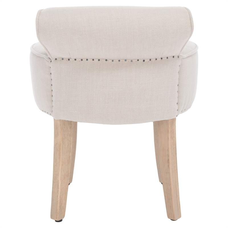 Safavieh Georgia Wood Vanity Stool in Beige