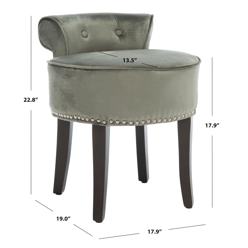 Safavieh Georgia Birch Wood Vanity Stool in Mink