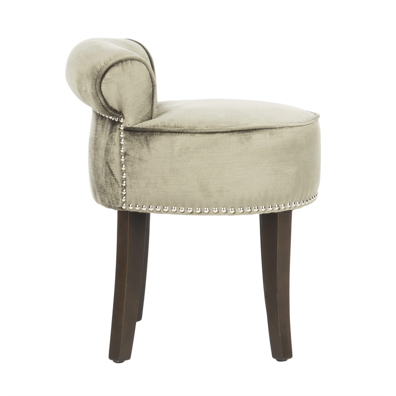 Safavieh Georgia Birch Wood Vanity Stool in Mink