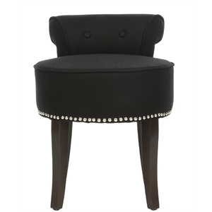 Safavieh Georgia Birch Wood Vanity Stool in Black
