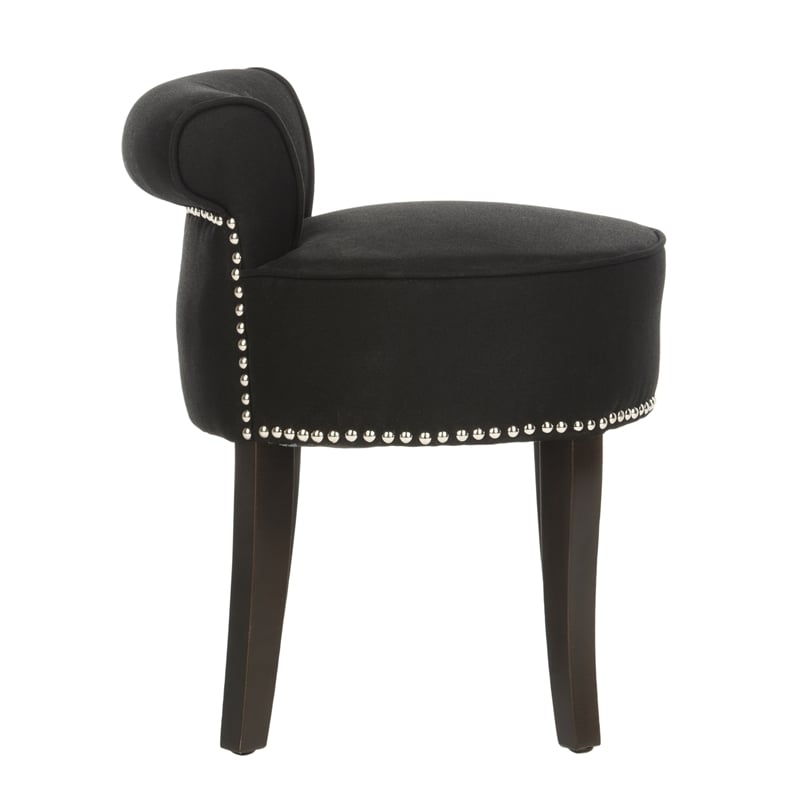 Safavieh Georgia Wood Vanity Stool in Black