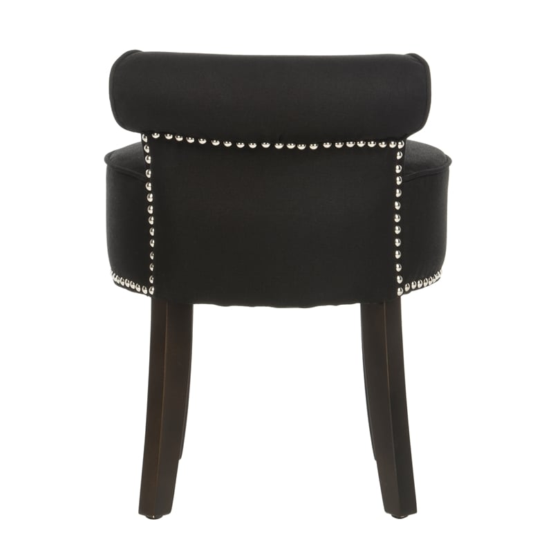 Safavieh Georgia Wood Vanity Stool in Black