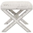 Safavieh Palmer Birch Wood Ottoman in White with French Writing
