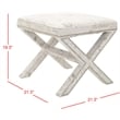 Safavieh Palmer Birch Wood Ottoman in White with French Writing