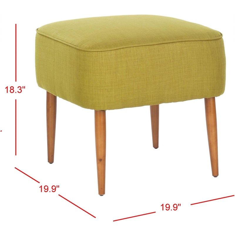 Safavieh Jerry Birch Wood Ottoman in Green