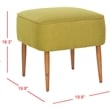 Safavieh Jerry Birch Wood Ottoman in Green