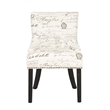 Safavieh Gavin Brass Upholstered Slipper Swayback Chair in White and Gray (Set Of 2)