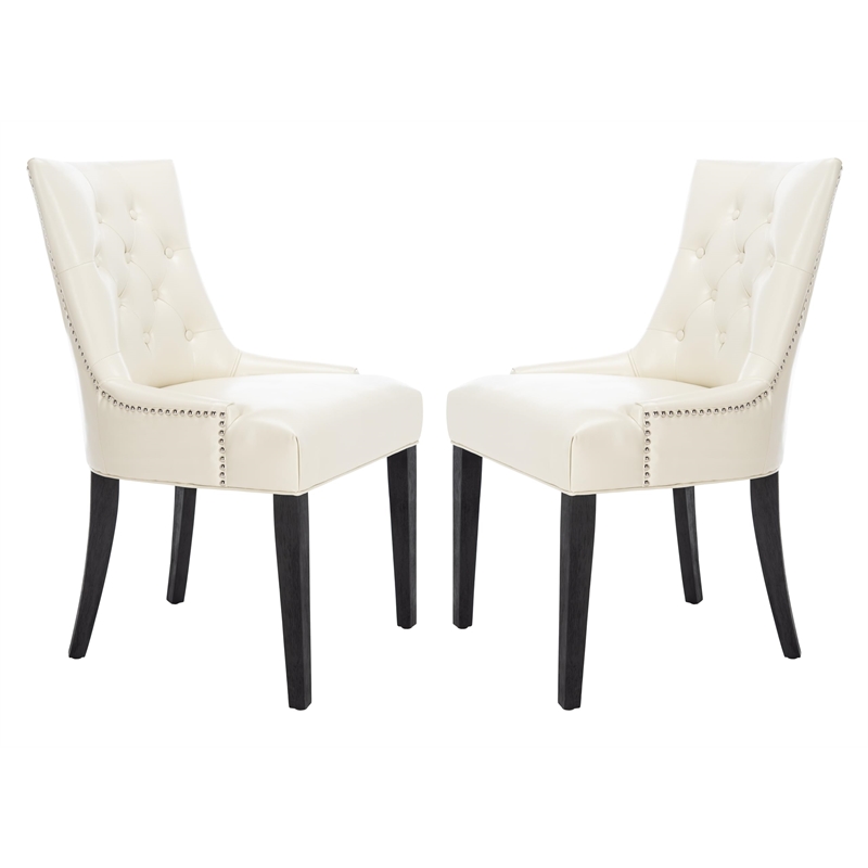 Safavieh Peyton/Ashley Tufted Dining Chair in Taupe (Set of 2)