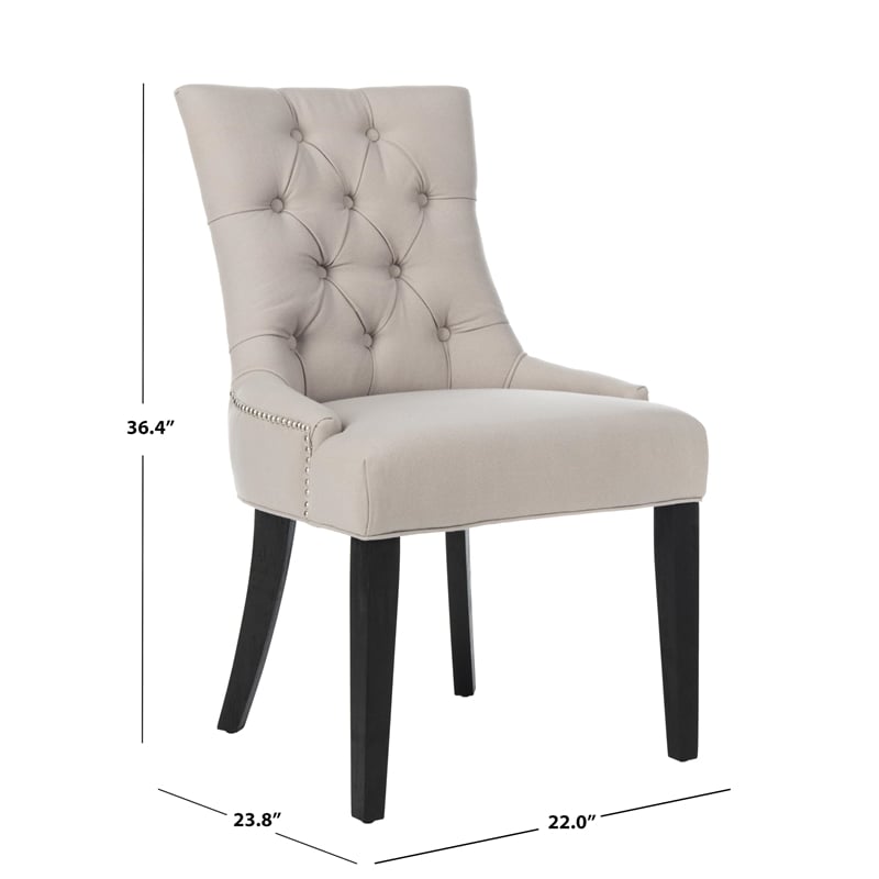 Safavieh Peyton/Ashley Tufted Dining Chair in Taupe (Set of 2)