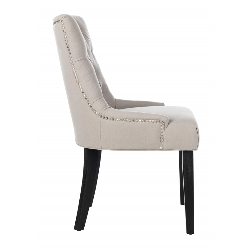 Safavieh Peyton/Ashley Tufted Dining Chair in Taupe (Set of 2)