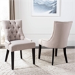 Safavieh Peyton/Ashley Tufted Dining Chair in Taupe (Set of 2)