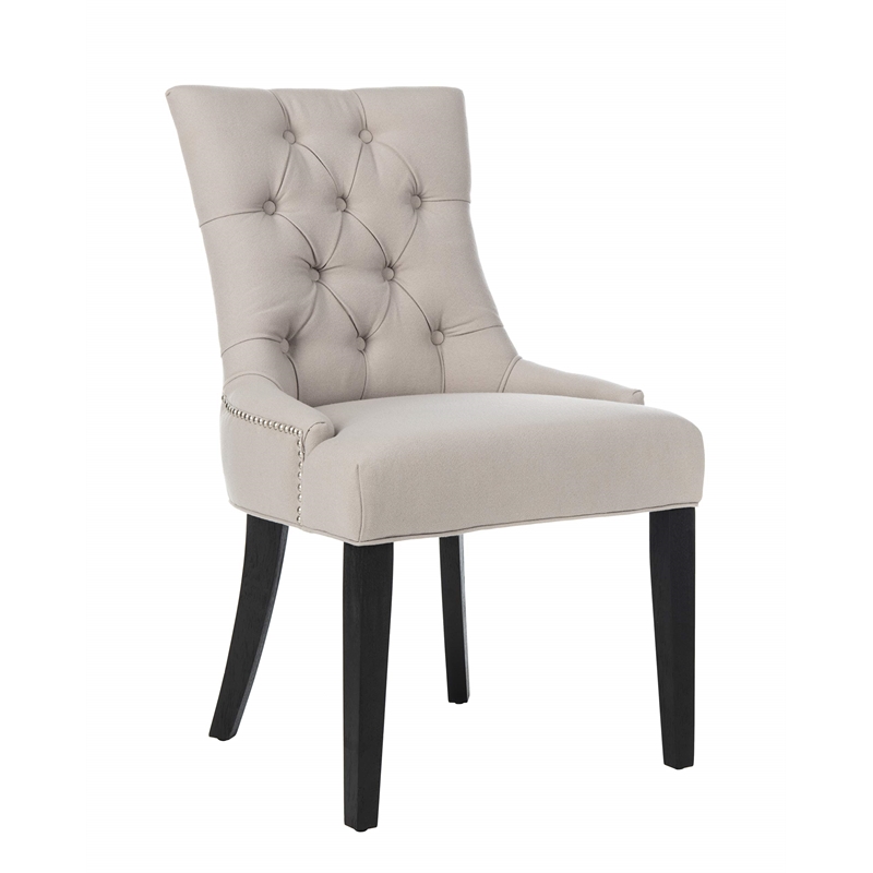 Safavieh Peyton/Ashley Tufted Dining Chair in Taupe (Set of 2)