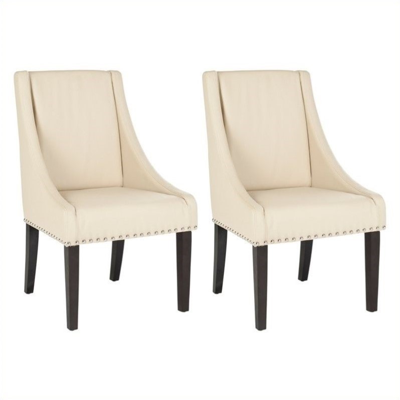 Safavieh Britannia Birch Kd Dining Chair in Cream (Set Of 2) MCR4702B