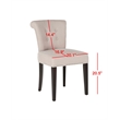 Safavieh Sinclair Nickle Nailhead Ring Dining Chair in Taupe (Set Of 2)