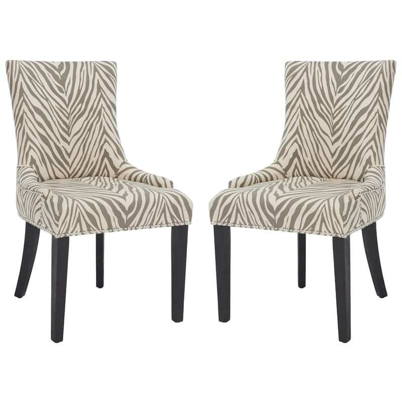 Safavieh Lester Dining Chair in Grey Zebra (Set Of 2)