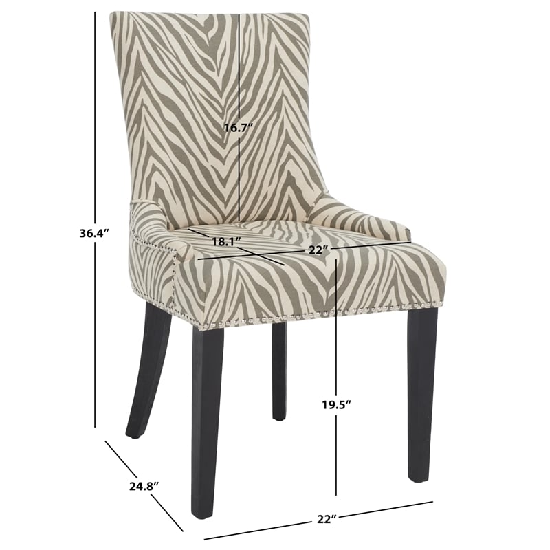 Safavieh Lester Dining Chair in Grey Zebra (Set Of 2)