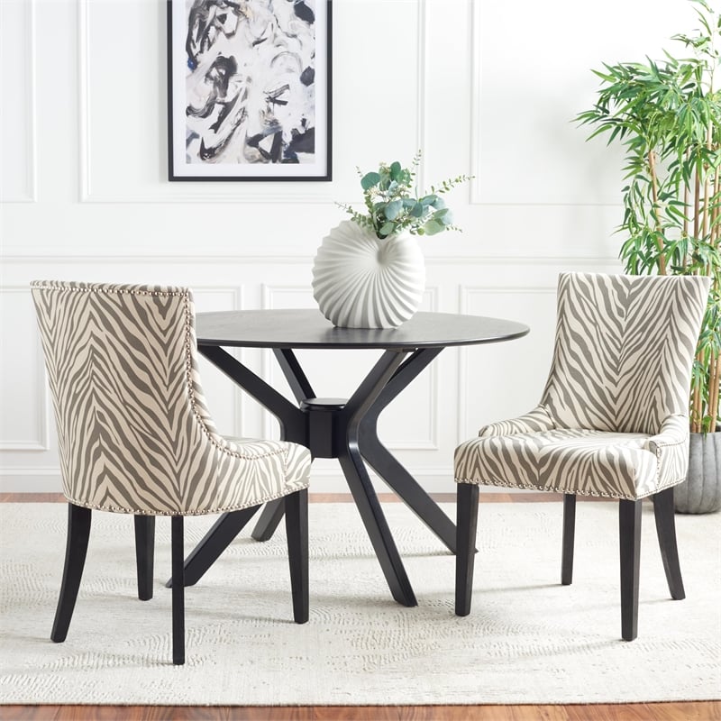 Safavieh Lester Dining Chair in Grey Zebra (Set Of 2)