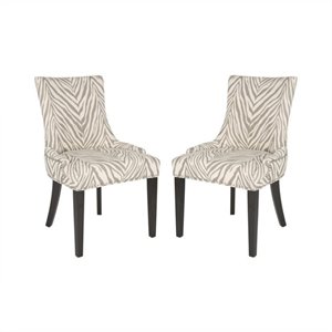 Safavieh Lester Dining Chair in Grey Zebra (Set Of 2)