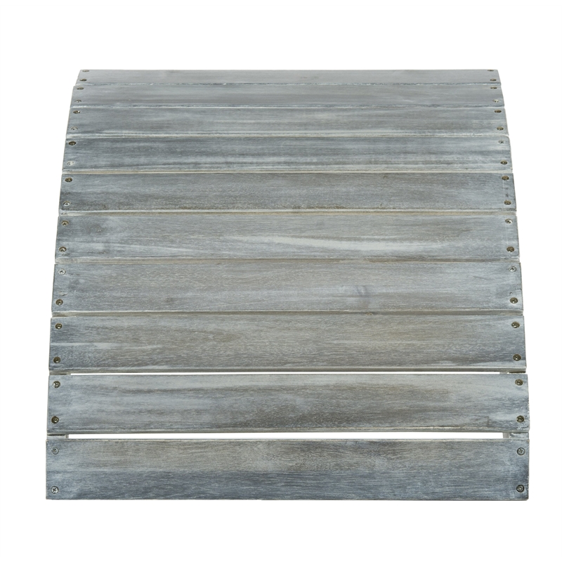 Safavieh Mopani Acacia Ottoman in Ash Grey