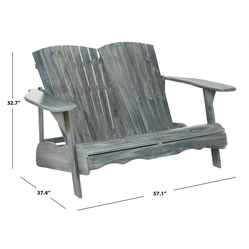 Safavieh Hantom Acacia Bench in Ash Grey