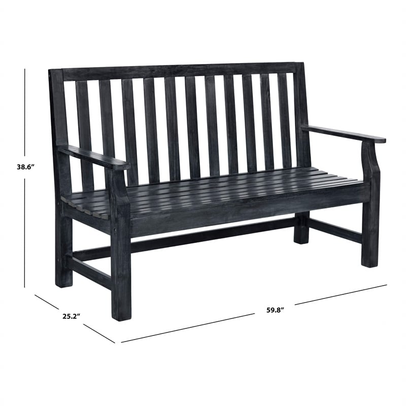Safavieh Indaka Acacia Bench in Ash Grey