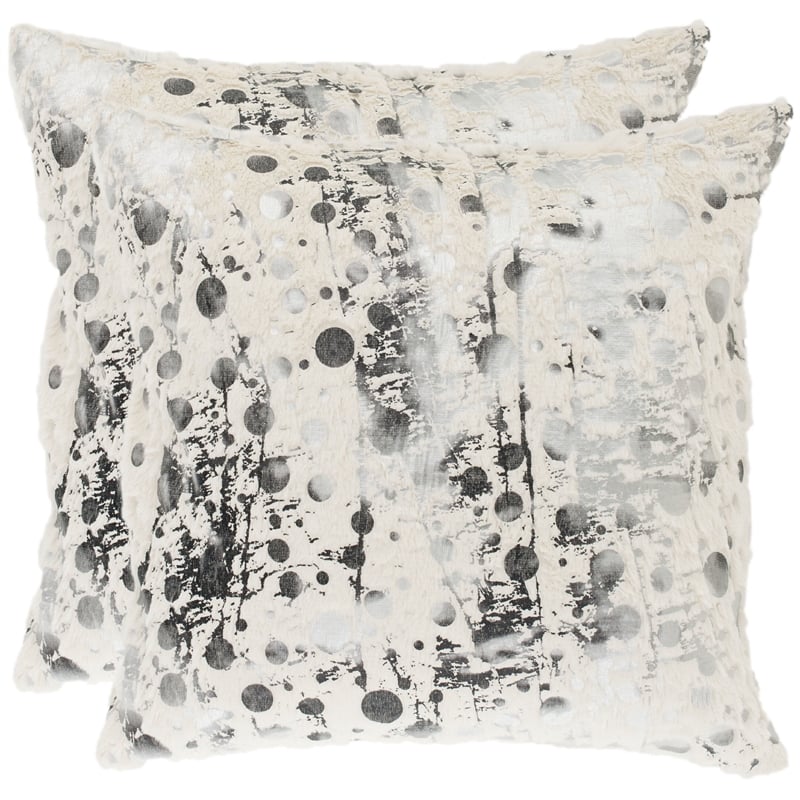 Safavieh Oscar Polyester 20-inch Pillows in White Frost (Set of 2)