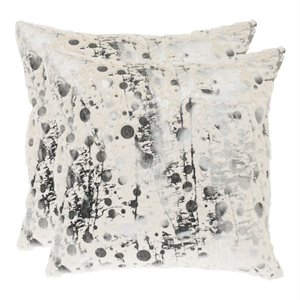 Safavieh Oscar Polyester 20-inch Pillows in White Frost (Set of 2)