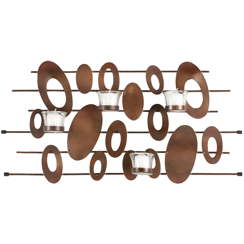 Safavieh Votive Iron and Glass Wall Decor in Burnt Copper