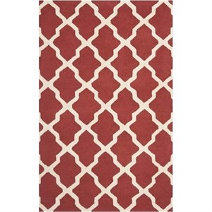 Safavieh Cambridge Wool Large Rectangle Rug CAM121L-8 in Rust and Ivory