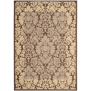 Safavieh Courtyard 5'-3&quotX 7'-7&quotPower Loomed Rug In Chocolate And Natural