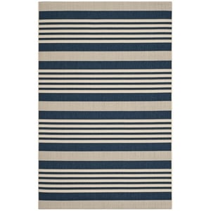 Safavieh Courtyard Polypropylene Medium Rectangle Rug CY6062-268-5 in Navy and Beige