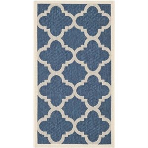 Safavieh Courtyard Polypropylene Accent Rug CY6243-268-2 in Navy and Beige