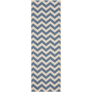 Safavieh Courtyard Polypropylene Runner Rug CY6244-243-210 in Blue and Beige