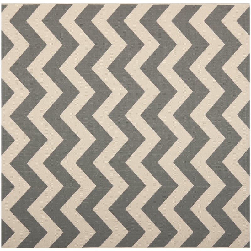 Safavieh Courtyard Polypropylene Square Rug CY6244-246-8SQ in Grey and Beige