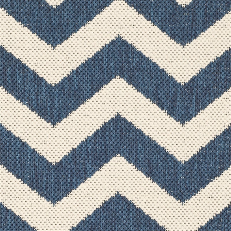 Safavieh Courtyard Polypropylene Runner Rug CY6244-268-3 in Navy and Beige