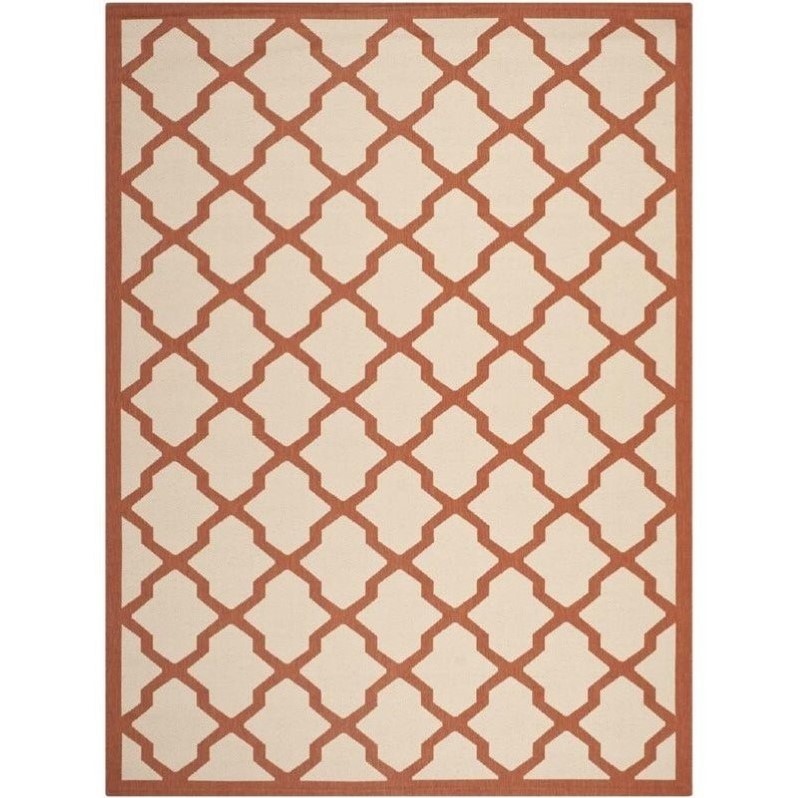 Safavieh Courtyard Polypropylene Medium Rectangle Rug CY6903-231-5 in Beige and Terracotta