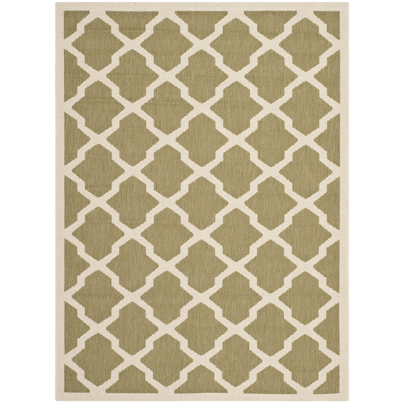 Safavieh Courtyard Polypropylene Small Rectangle Rug CY6903-244-4 in Green and Beige
